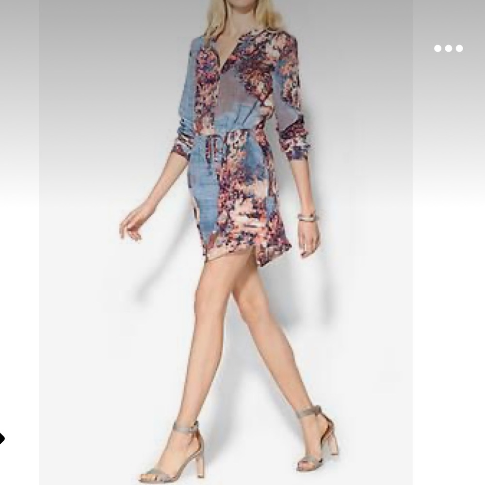 PIPERLIME COLLECTION Watercolor Silk Shirt Dress